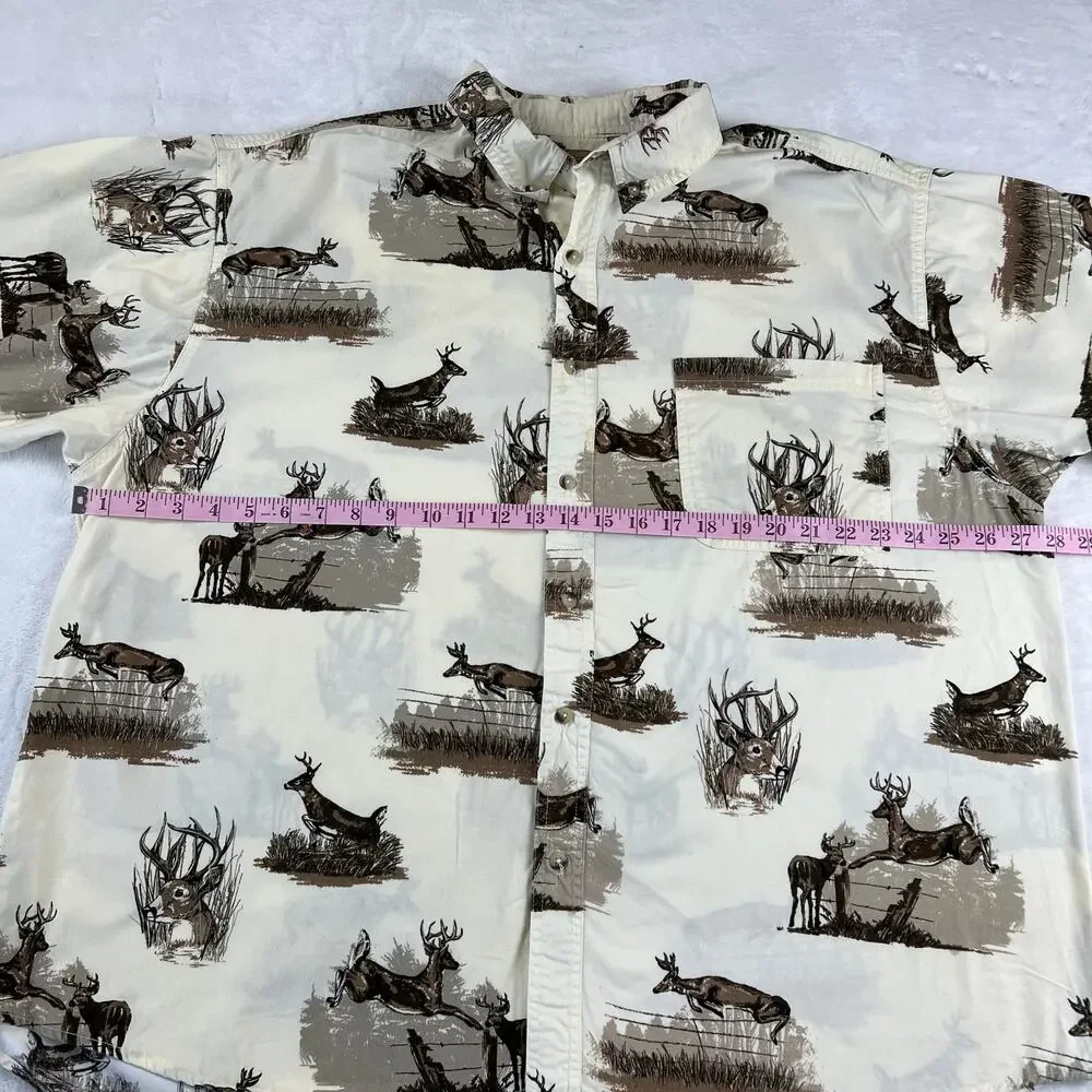 Outdoor Life Field Tested Buck Print Button Down Shirt Men's size 2XL AOP - Picture 4 of 8